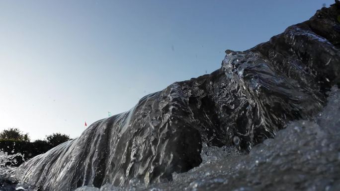 慢速流水低视觉特写