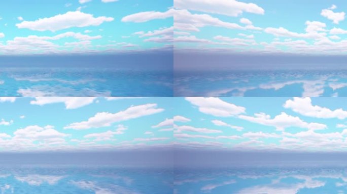 4K宽屏海面天空云层动态视频