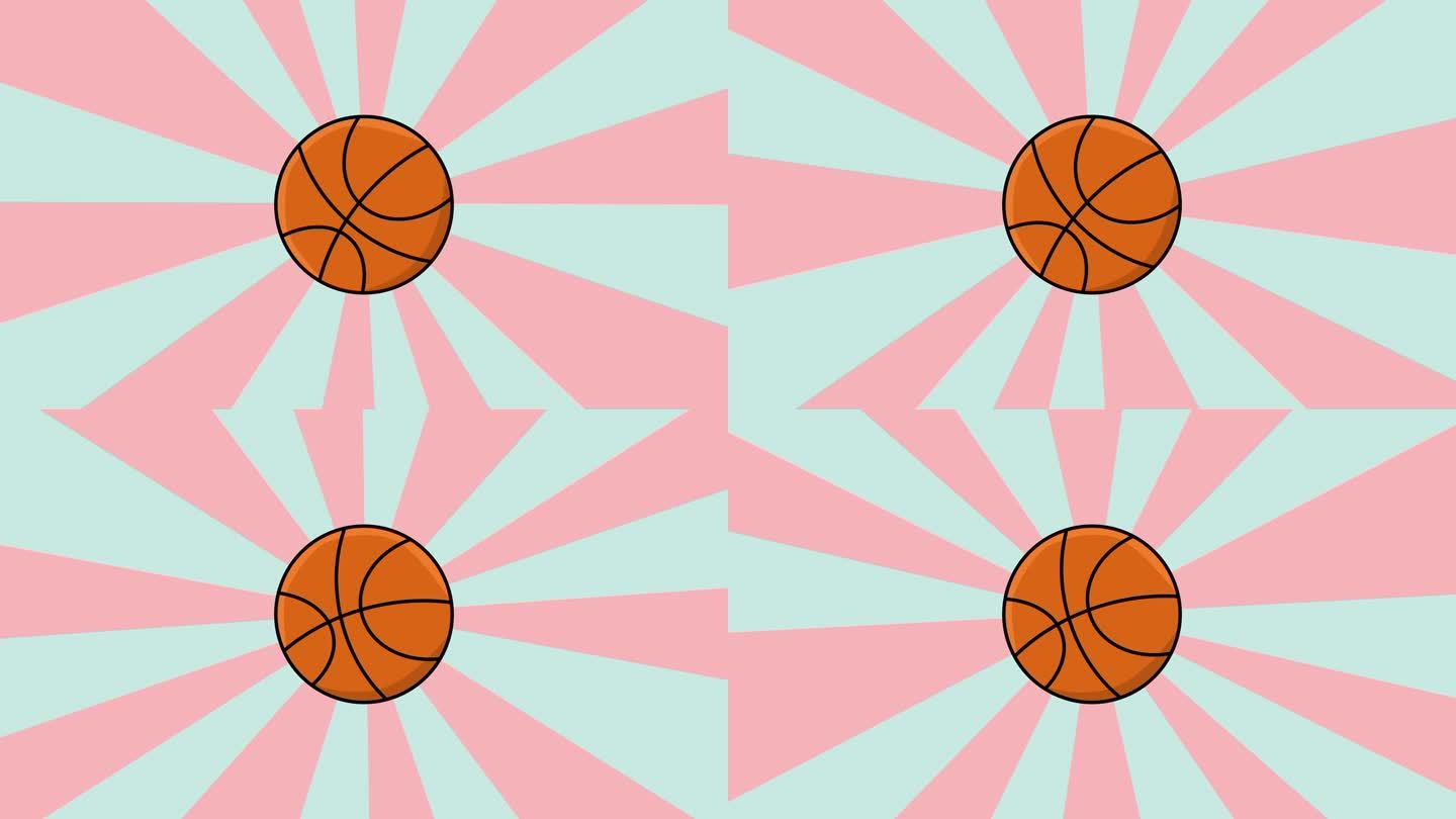 篮球动画与旋转的背景