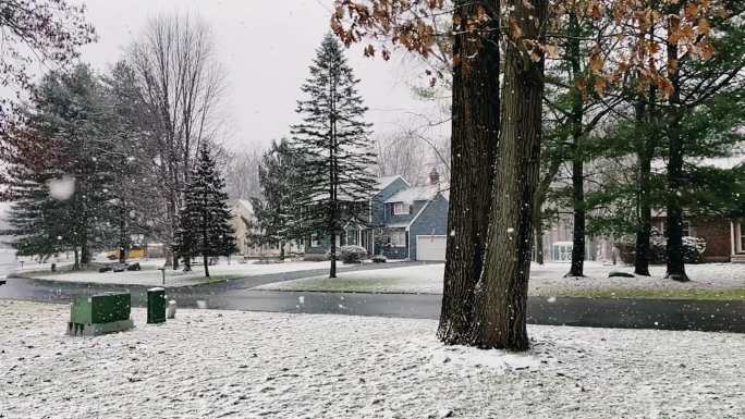 北欧小镇雪景