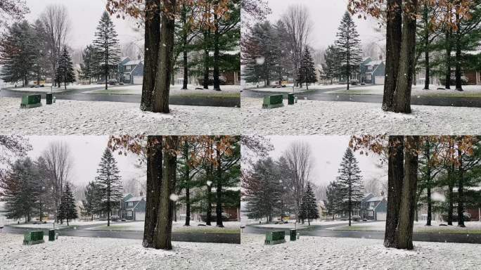 北欧小镇雪景