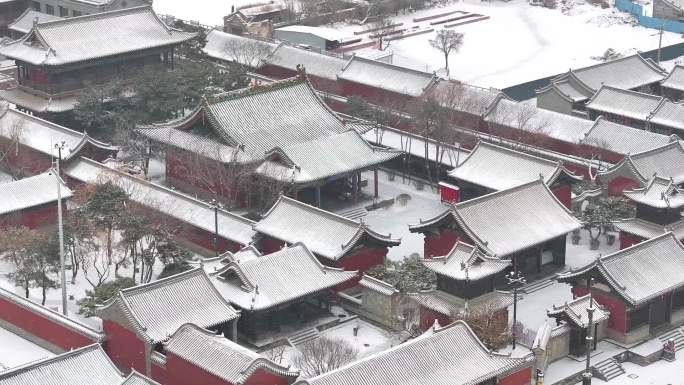 大同关帝庙古建筑风光航拍