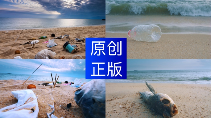 海边垃圾海洋垃圾环境污染破坏大自然