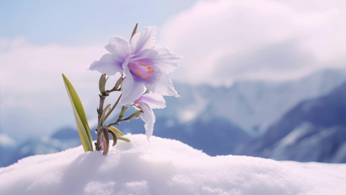 雪山雪景植物花草素材