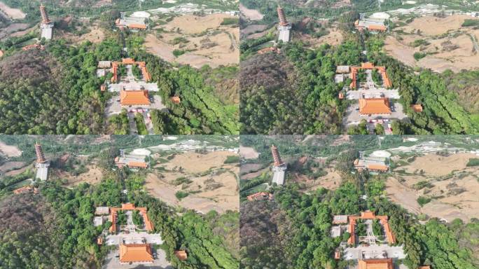 俯瞰山间寺庙寺院云南弥勒市弥勒寺