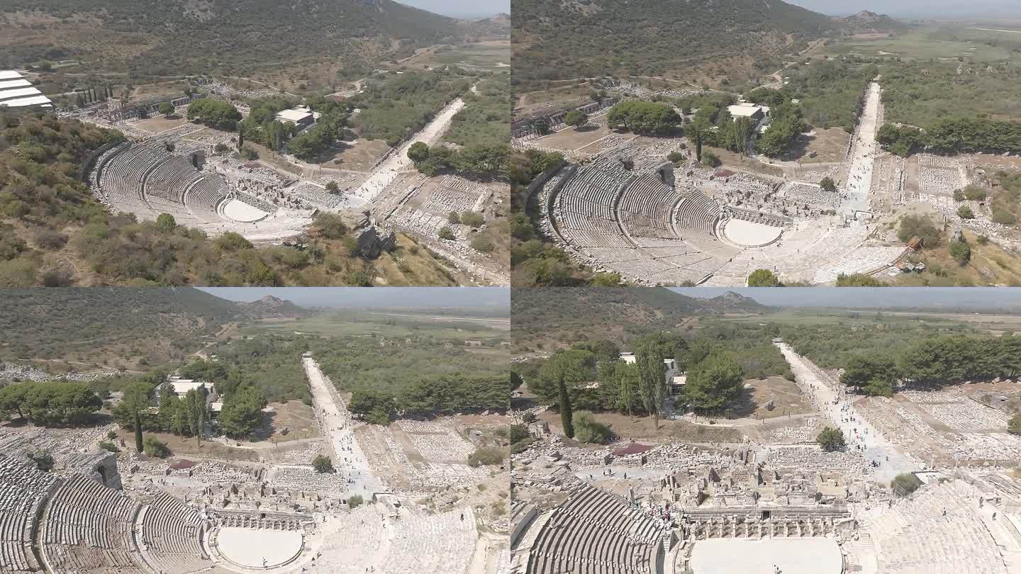以弗所古城剧院和阿尔忒弥斯神庙鸟瞰图