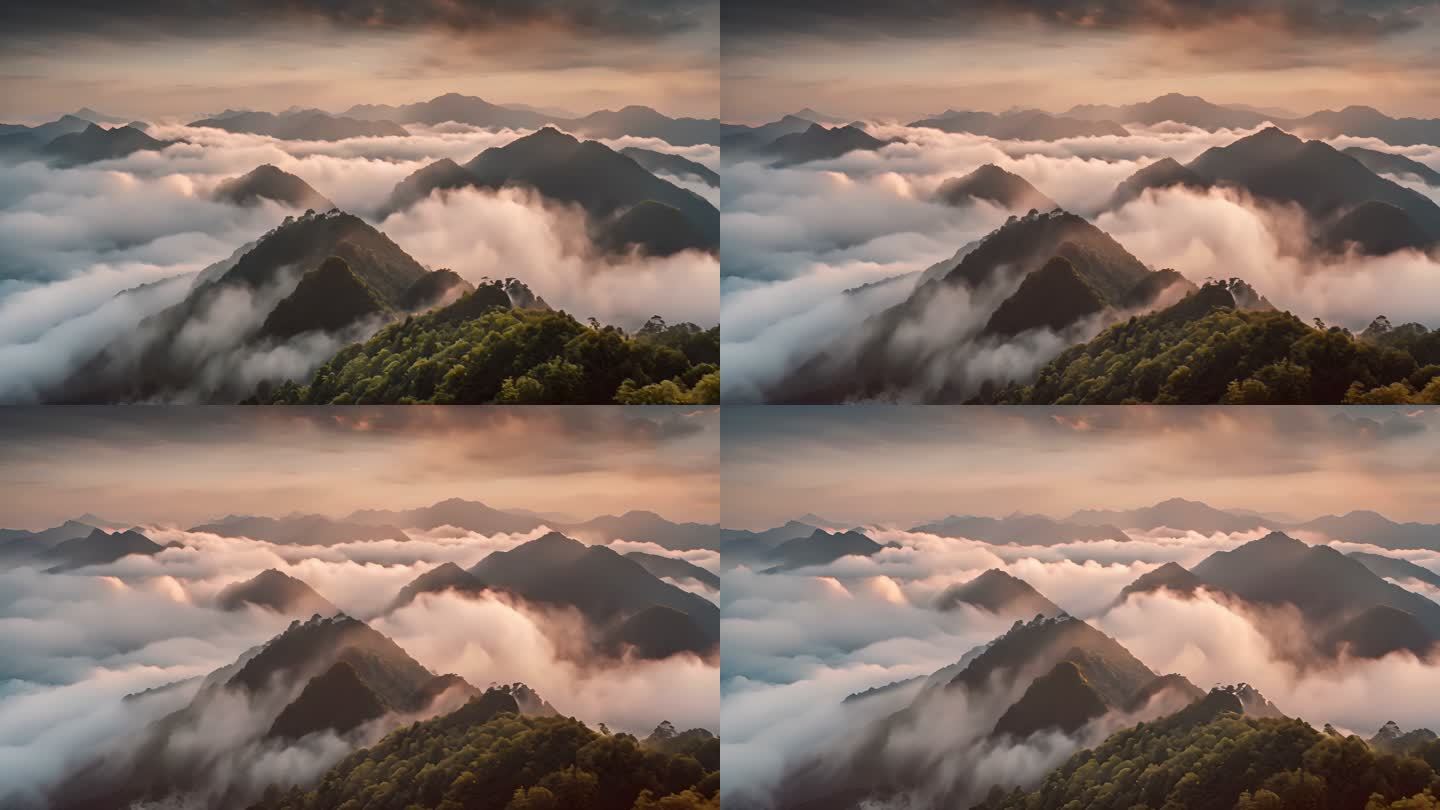 云雾缭绕秦岭山脉