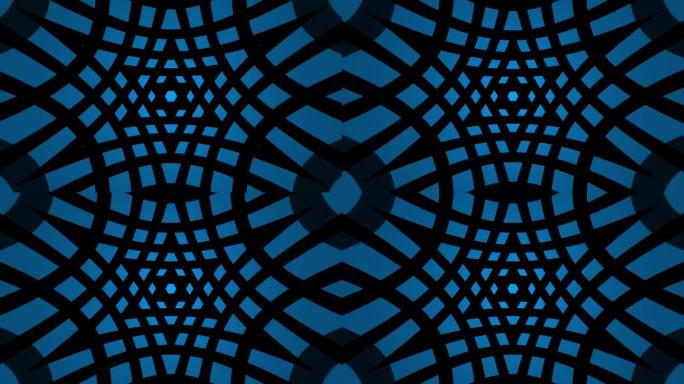 大卫之星的抽象循环动画。黑色背景上的蓝色发散线。