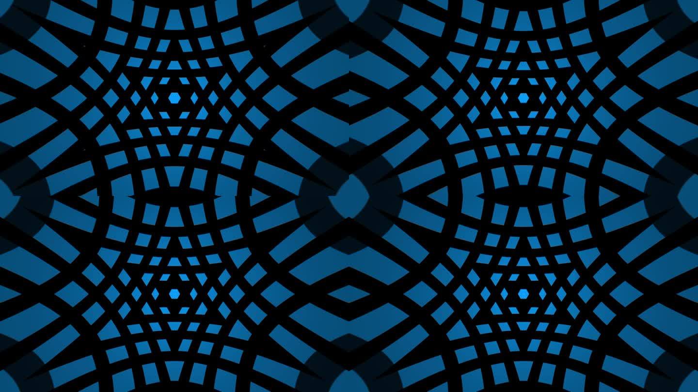 大卫之星的抽象循环动画。黑色背景上的蓝色发散线。
