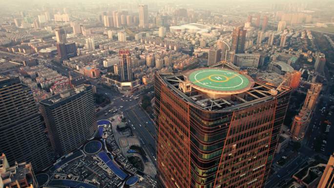 4k杭州市临平区临平银泰城环绕航拍