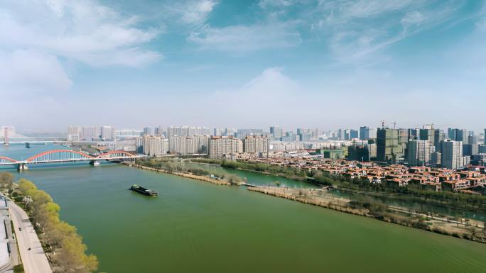 航拍杭州京杭运河