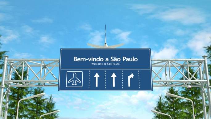 飞机降落巴西圣保罗