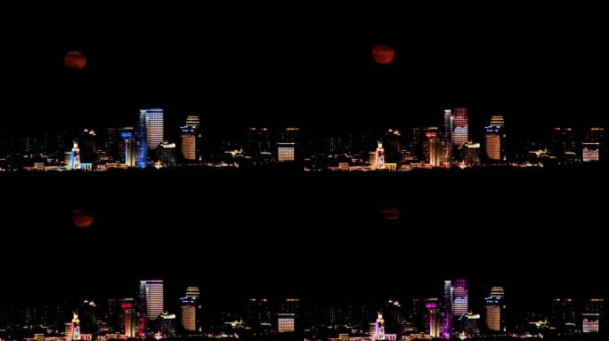 厦门岛升起红月亮