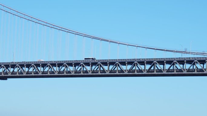 加利福尼亚的现代城市旧金山。金门大桥映衬着蓝天