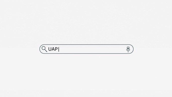 在数字屏幕库存视频的搜索引擎栏中输入的不明异常现象(UAP)