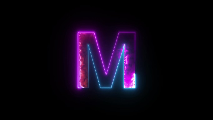 霓虹字母M与alpha通道，霓虹字母横幅