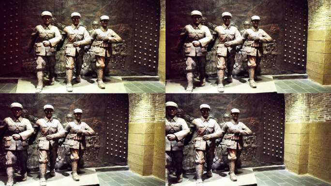实景 八路军战士雕塑