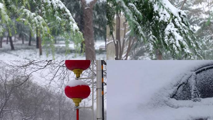 下雪空镜头4K实拍