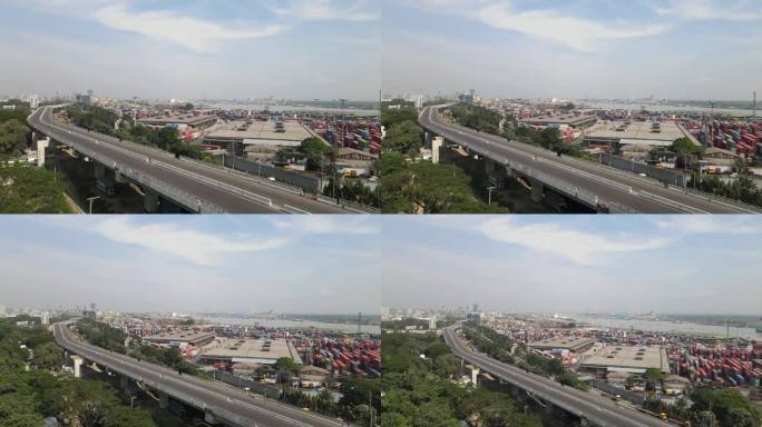 吉大港高架高速公路的无人机视图