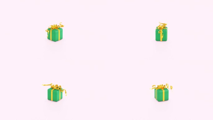 礼品盒弹出。3d渲染动画。礼品赠送，移动营销，从商店赚取奖品，奖金或奖励。在线礼物或礼物。圣诞节，新