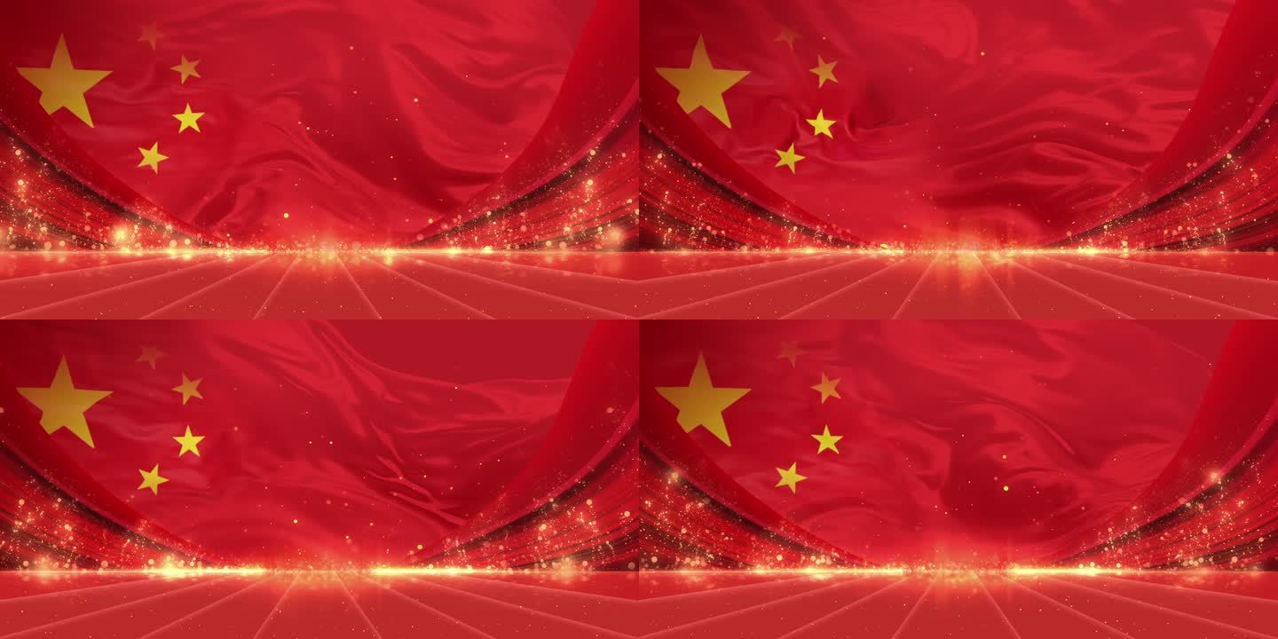 【5k】红色 红旗 国庆 粒子 背景