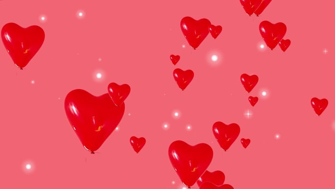 红气球红心爱情爱心红色心元素红心上升浪漫