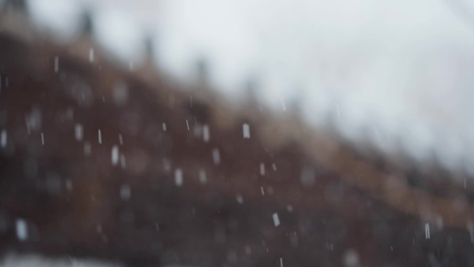 下雪大雪小区空镜