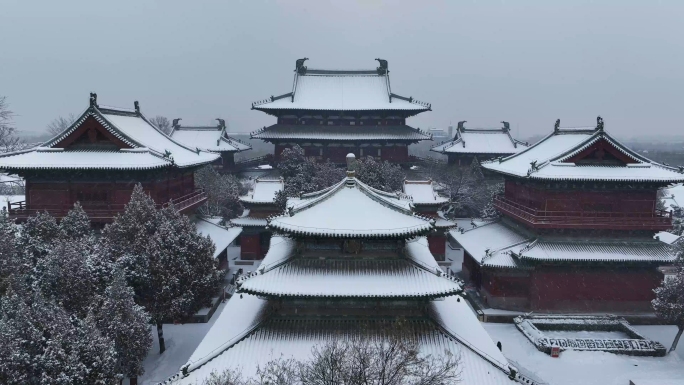 正定古城雪景