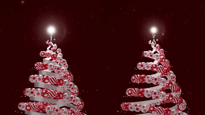 树21圣诞树三维动画圣诞树旋转视频素材