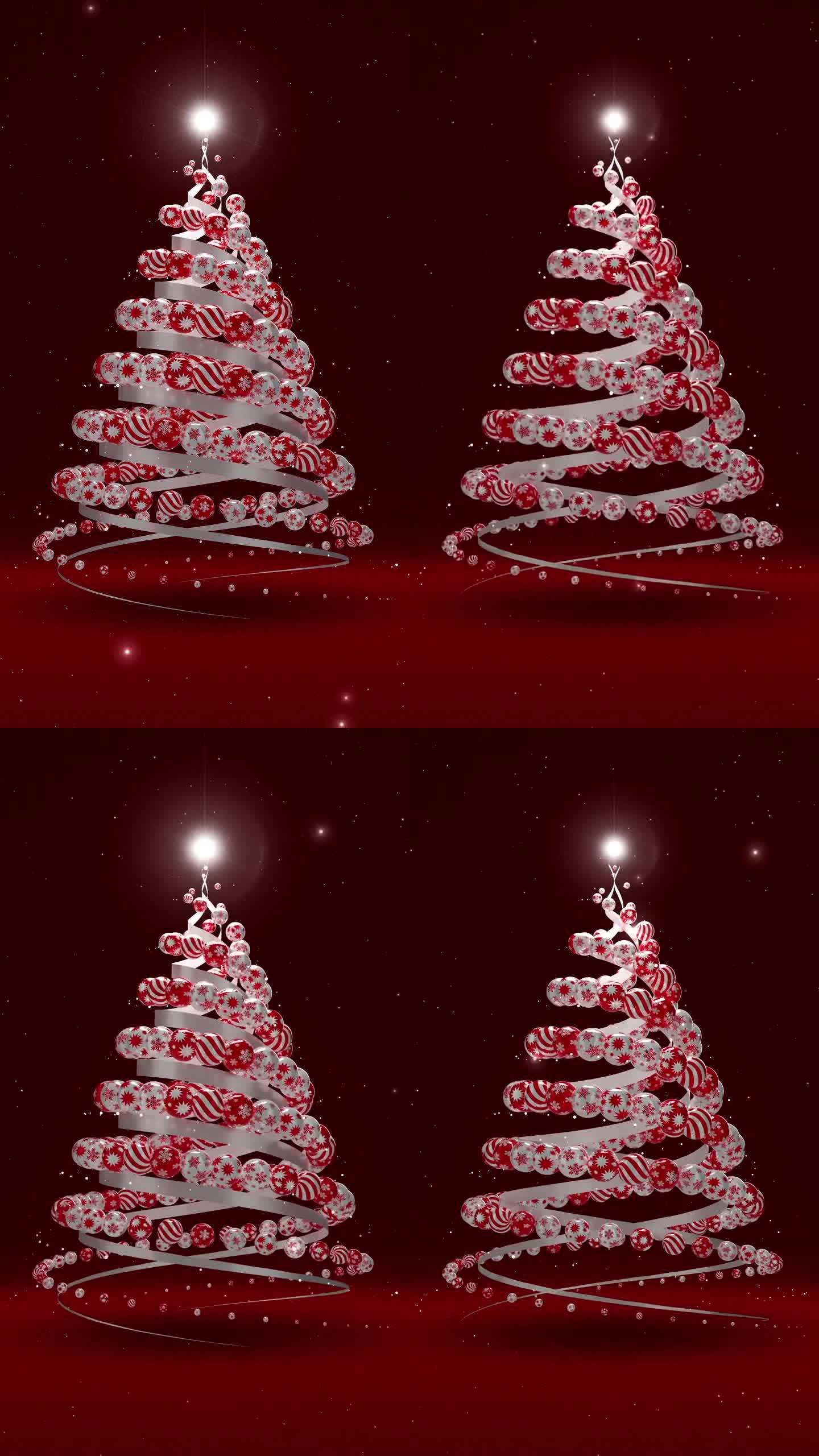 树21圣诞树三维动画圣诞树旋转视频素材