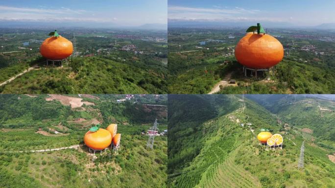 花果山顶上的标志大橘子