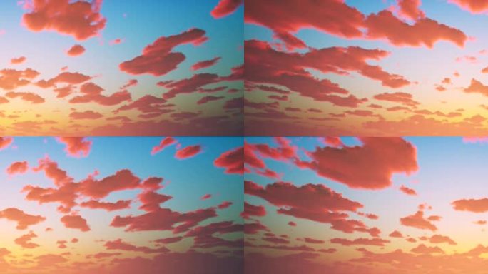 4K宽屏晚霞火烧云延时动态视频