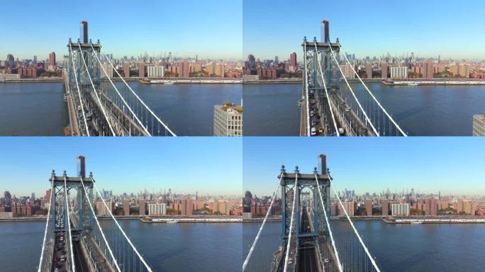 2023年10月，无人机飞越纽约曼哈顿大桥