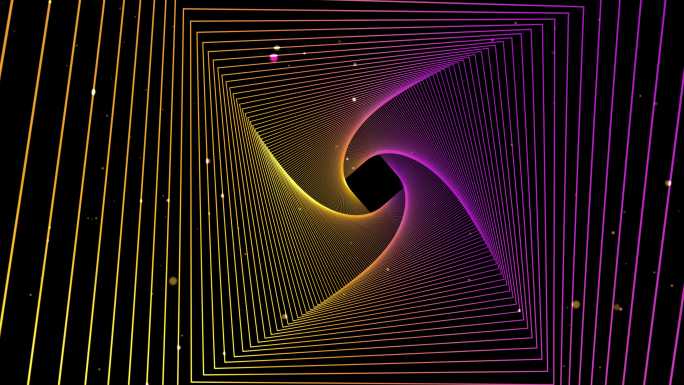 4K霓虹灯炫酷穿梭隧道视频紫金色粒子2