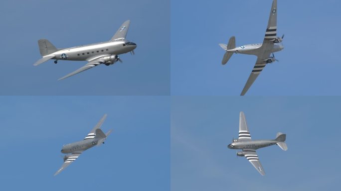 4K高质量：美国C-47运输机