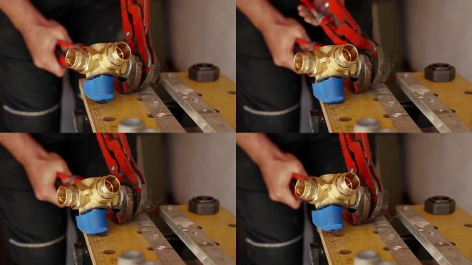 紧固铜水管上的压缩接头阀