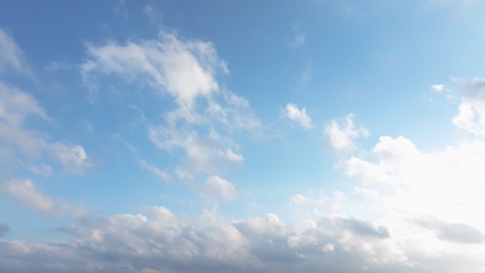 蓝天白云仰视天空夏日晴空好天气