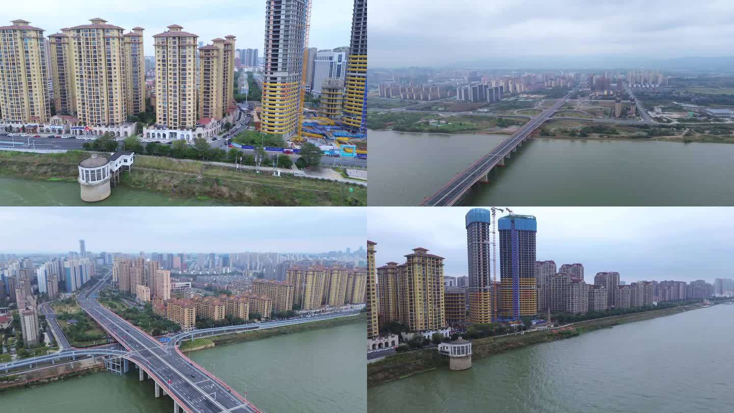 [4K]航拍素材.吉安古南塔赣江大桥