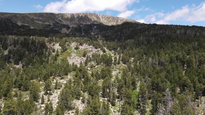 用无人机拍摄的春季景观和湖泊的航拍场景，比利牛斯山脉，赫罗纳，西班牙。4K超高清