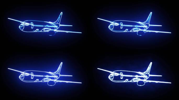 飞机勾勒描边轮廓线发光