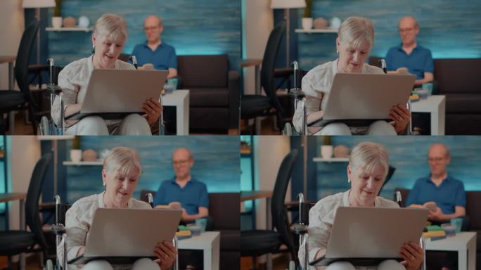 老年慢性残疾人士使用手提电脑