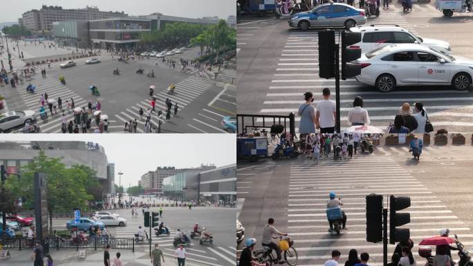 杭州繁忙的车流人流视频素材