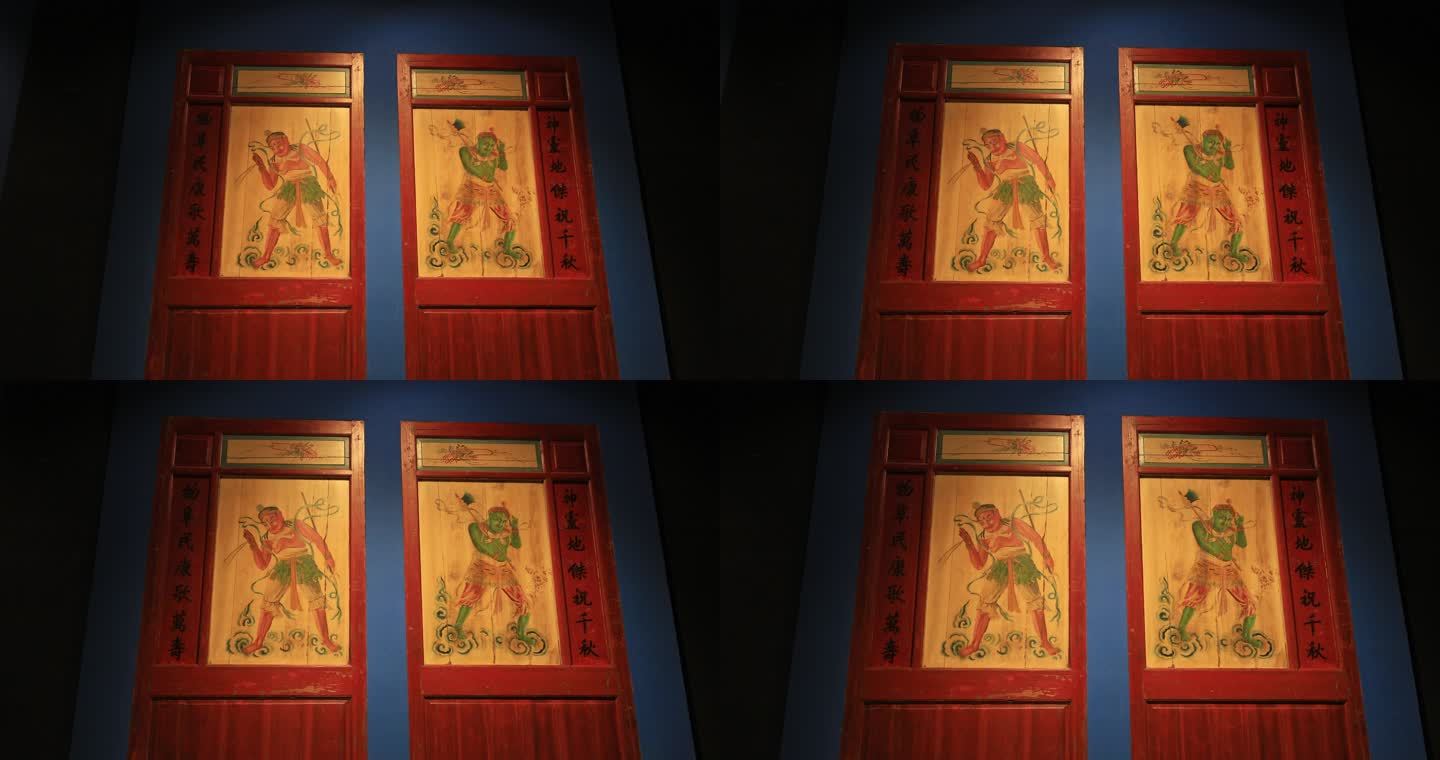 门神大门 手绘 传统文化 新年习俗