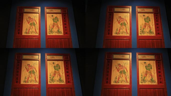 门神大门 手绘 传统文化 新年习俗