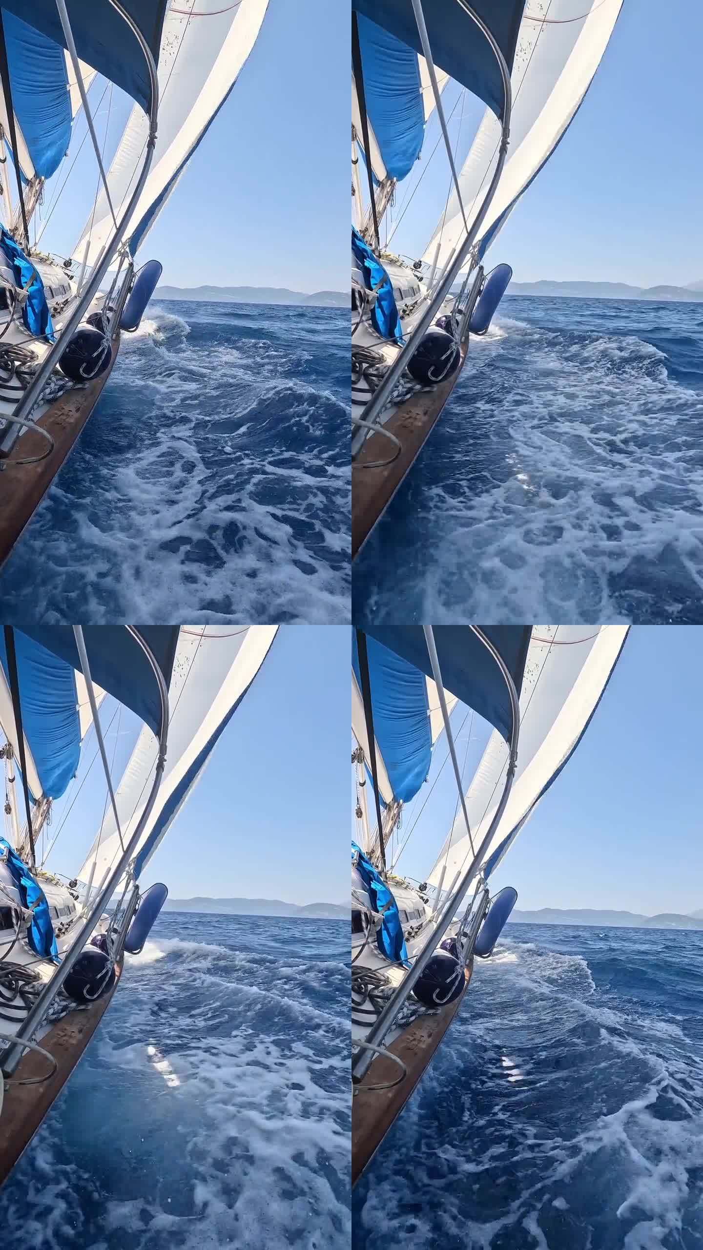 帆船利用风力在海上航行