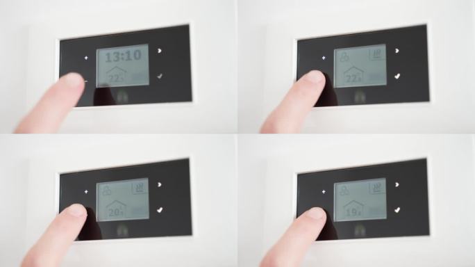 使用智能恒温器的触摸屏调节温度