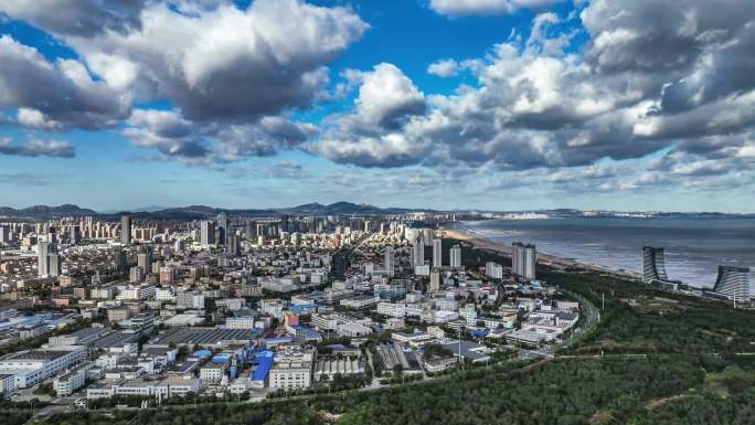 烟台城市空镜开发区全景