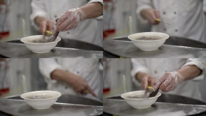 中国山东德州沧州美食羊肠汤小吃制作过程