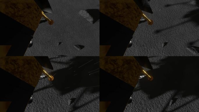 月船号探测器登陆月球的3D动画