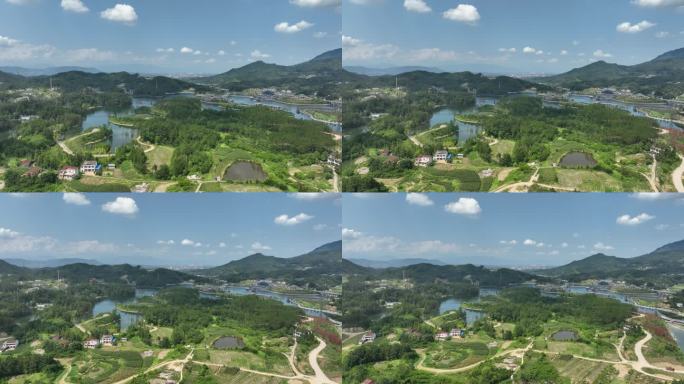 汉中4K航拍大自然风景城市树林南湖风景区